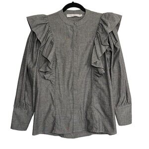 Hunter Bell Long Sleeve Button Down Chambray Top